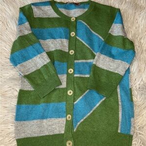 Boden blue and green striped cardigan women’s size 6